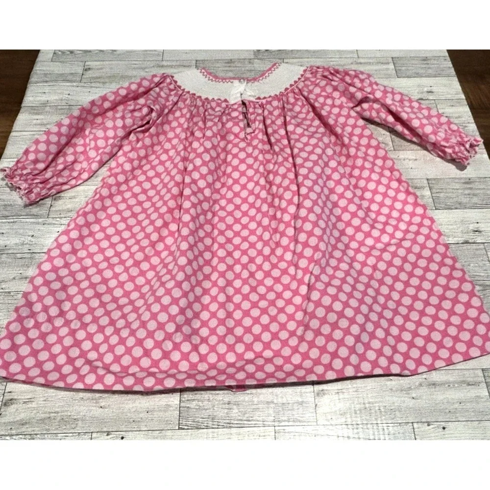 Girl's marmellata smocked Dress Pink Polka Dots Owls Butterflies Flowers Size 3T